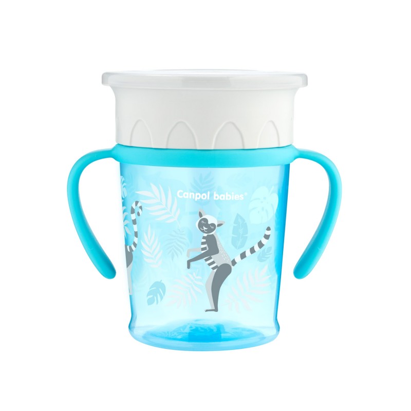 Canpol babies Hrneček 360 Jungle modrý 270ml modrá